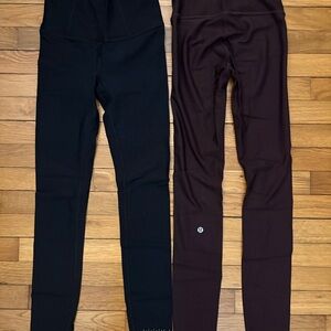 2 for 1!!! Lululemon Black and Deep Burgundy Compression Legging Duo